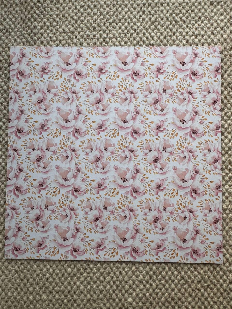 Say Yes Scrapbook Paper 8x8, Double Sided Pink Floral Paper, Wedding Junk Journal Card Making Craft Supplies