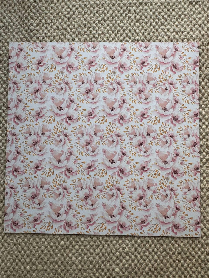 Say Yes Scrapbook Paper 8x8, Double Sided Pink Floral Paper, Wedding Junk Journal Card Making Craft Supplies