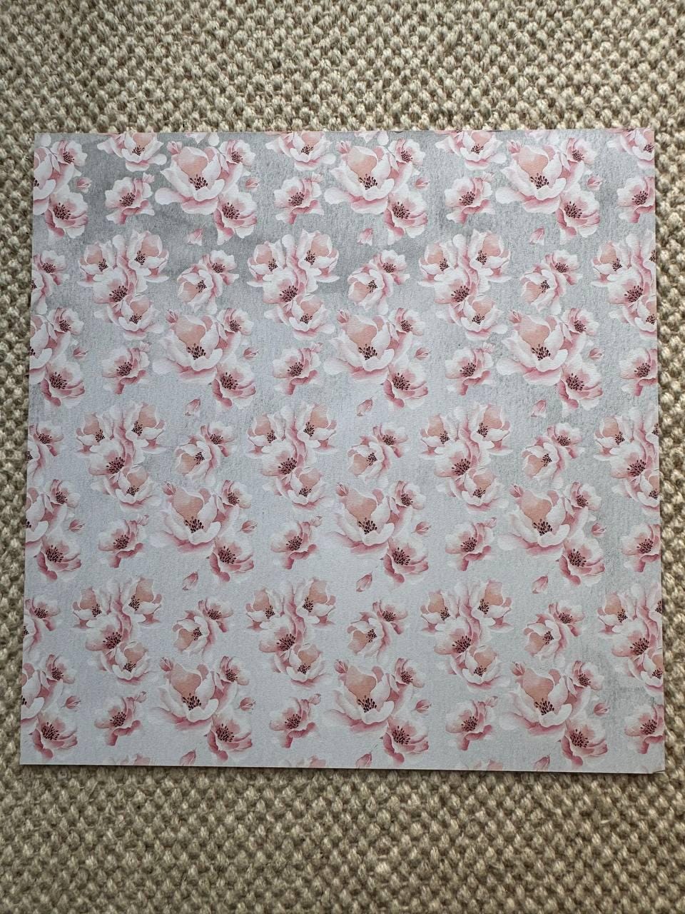 Say Yes Scrapbook Paper 8x8, Double Sided Pink Floral Paper, Wedding Junk Journal Card Making Craft Supplies