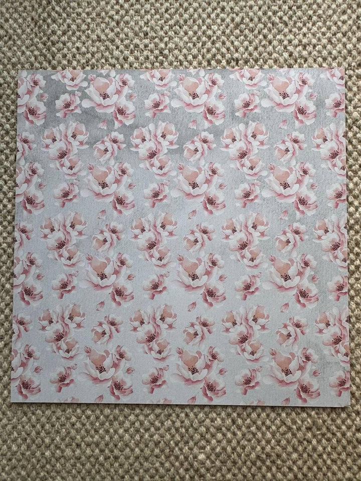 Say Yes Scrapbook Paper 8x8, Double Sided Pink Floral Paper, Wedding Junk Journal Card Making Craft Supplies