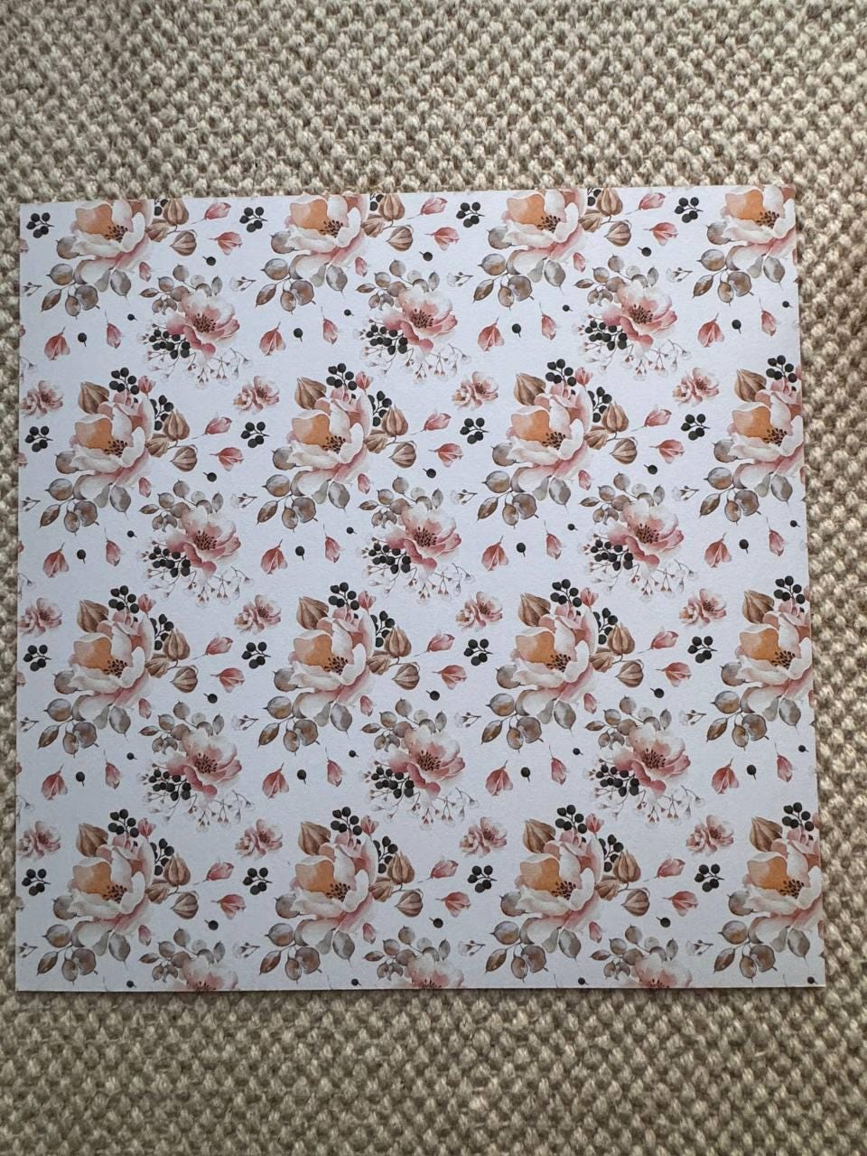 Sentimental Story Scrapbook Paper 8x8, Double Sided Vintage Floral Paper, Junk Journal Card Making Supplies