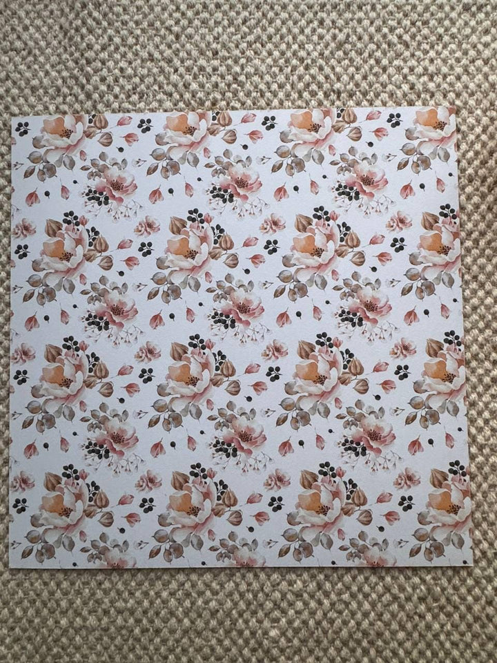 Sentimental Story Scrapbook Paper 8x8, Double Sided Vintage Floral Paper, Junk Journal Card Making Supplies
