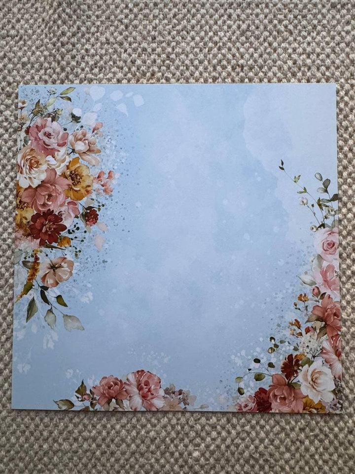 Nostalgia Scrapbook Paper 12x12, Double Sided Vintage Floral Paper, Shabby Chic Junk Journal Craft Supplies