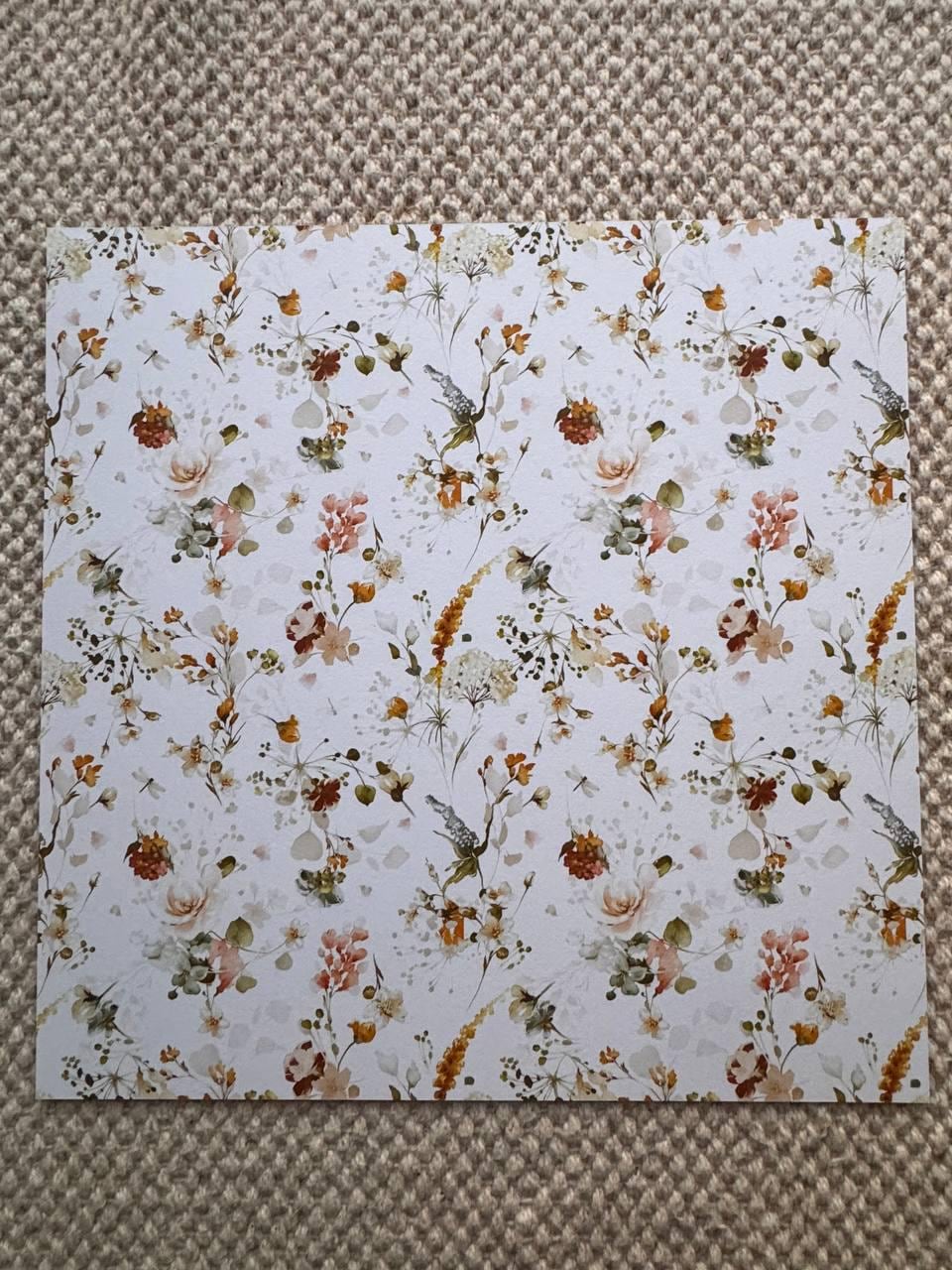 Nostalgia Scrapbook Paper 12x12, Double Sided Vintage Floral Paper, Shabby Chic Junk Journal Craft Supplies