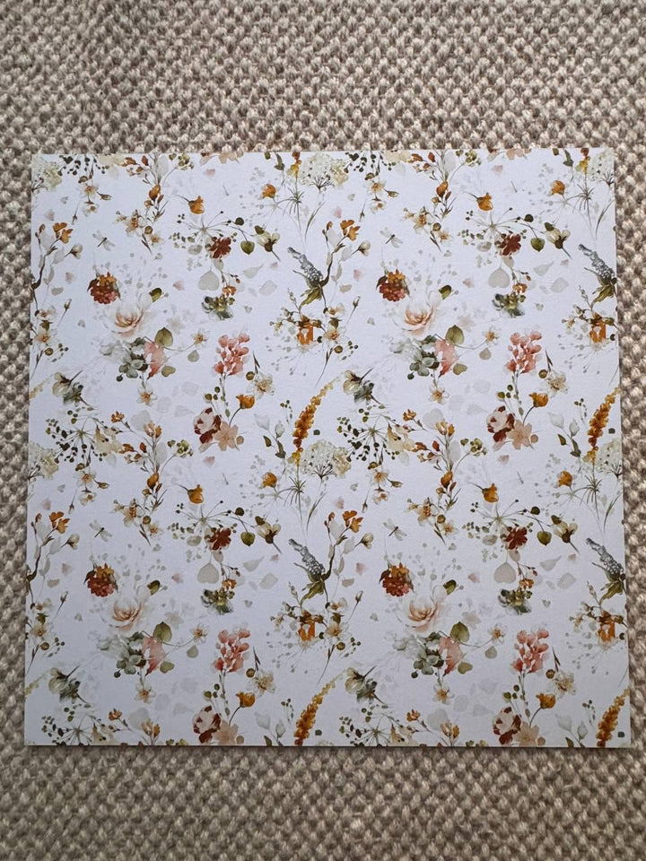 Nostalgia Scrapbook Paper 12x12, Double Sided Vintage Floral Paper, Shabby Chic Junk Journal Craft Supplies