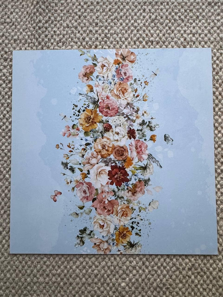 Nostalgia Scrapbook Paper 12x12, Double Sided Vintage Floral Paper, Shabby Chic Junk Journal Craft Supplies