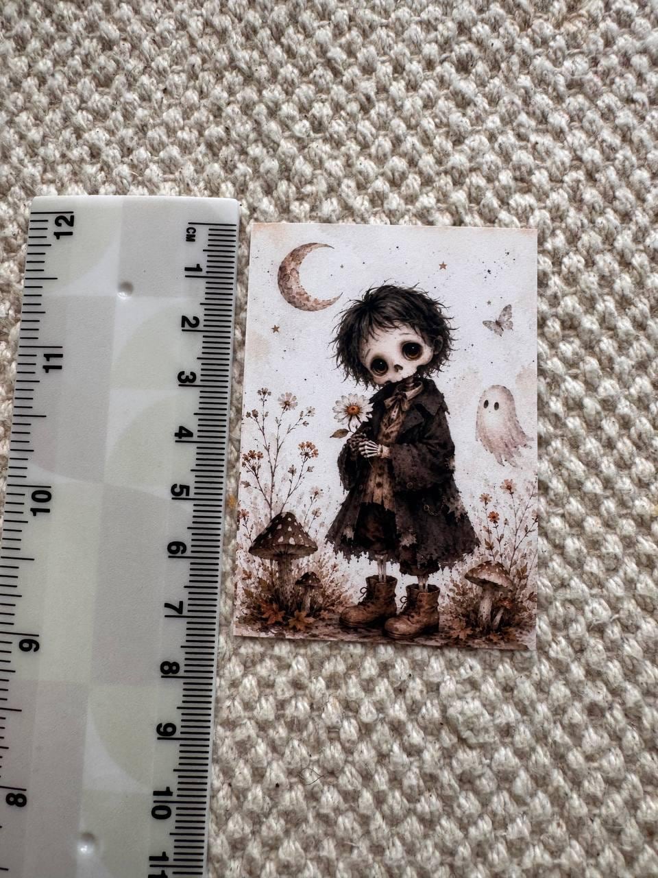 16 Gothic Halloween Stickers, Vintage Witchy Animals, Ghost Raven Bunny Cat Stickers, Junk Journal Scrapbook, Dark Cottagecore