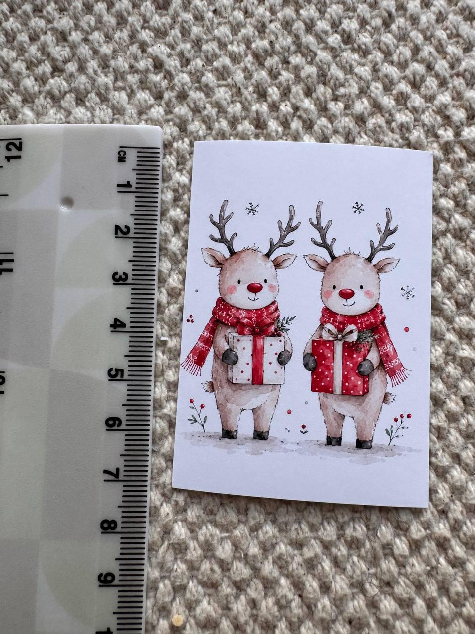 16 Christmas Stickers, Cute Winter Animals, Red White Xmas Stickers, Watercolour Festive Junk Journal Scrapbook Planner Craft Supplies