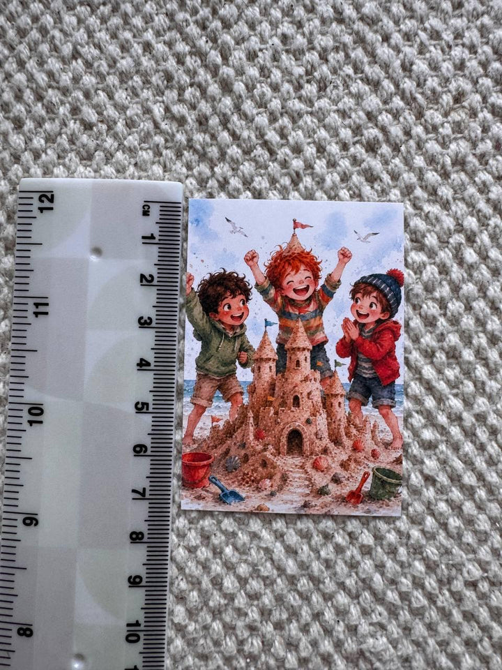 Vintage Boys Friendship Stickers Set of 16, Watercolor Adventure Kids Stickers, Junk Journal, Scrapbook, Handmade in the UK Decor