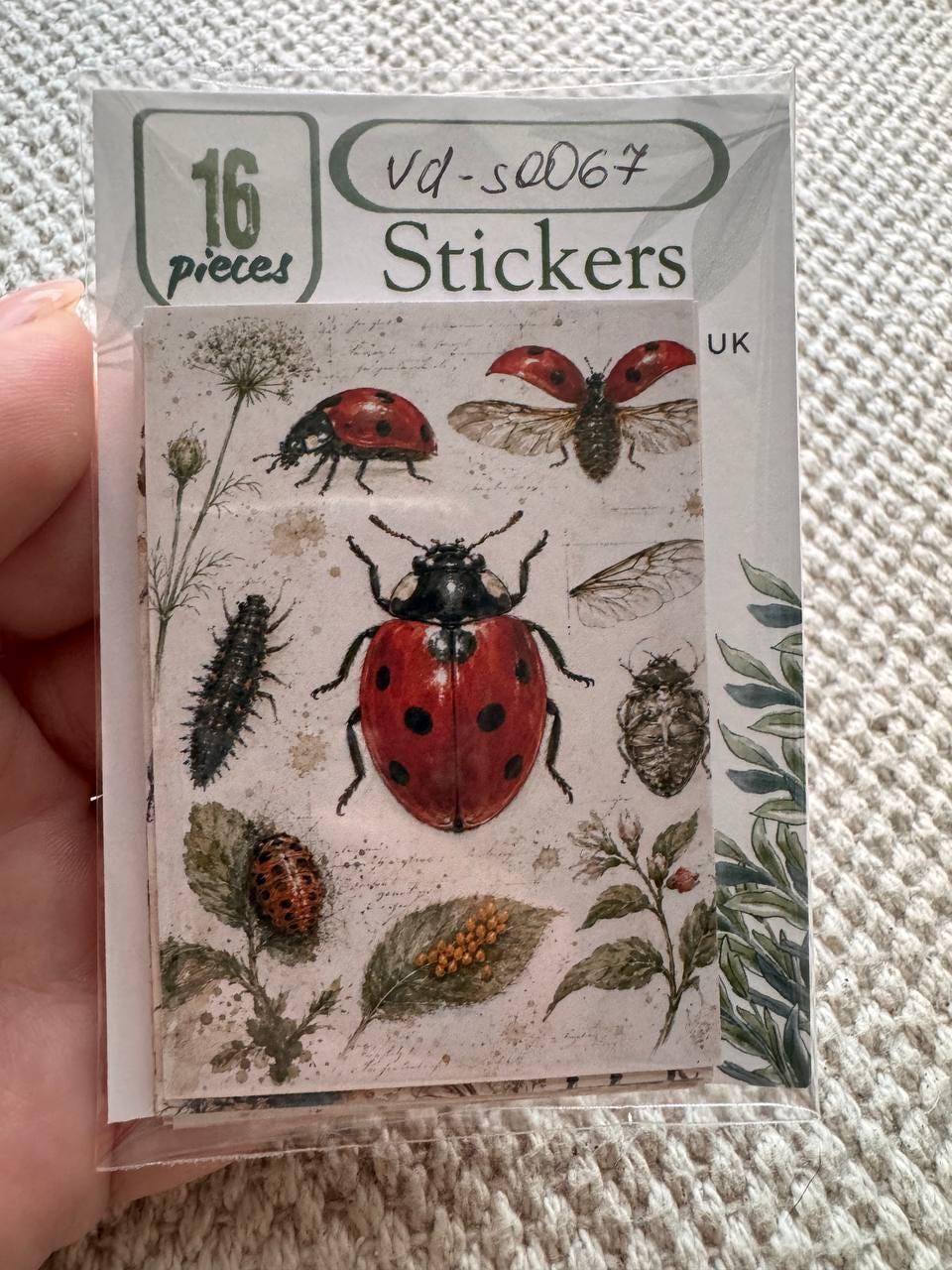 Vintage Entomology Stickers Set of 16, Butterfly & Insect Watercolor Stickers, Nature Junk Journal, Handmade in the UK Decor