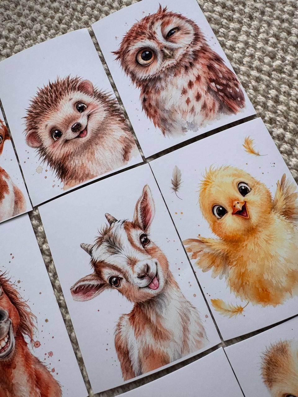 16 Funny Farm Animal Stickers, Cute Watercolour Animals, Duck Cow Pig Donkey Sheep Stickers, Journal Scrapbook Craft Stickers UK