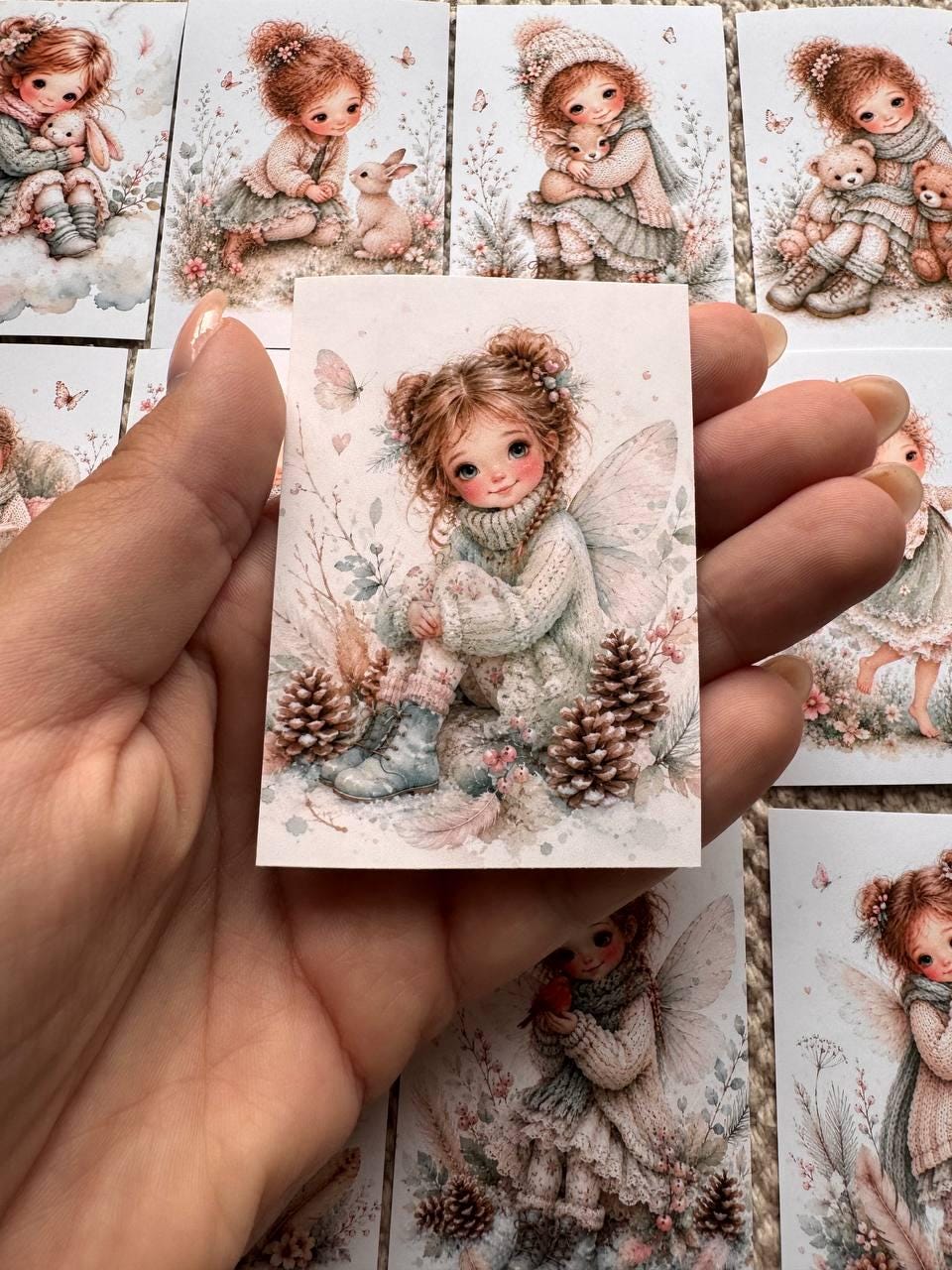 16 Cute Fairy Girl Stickers, Woodland Bunny Stickers, Whimsical Watercolour Stickers, Junk Journal Scrapbook Planner Craft Supplies
