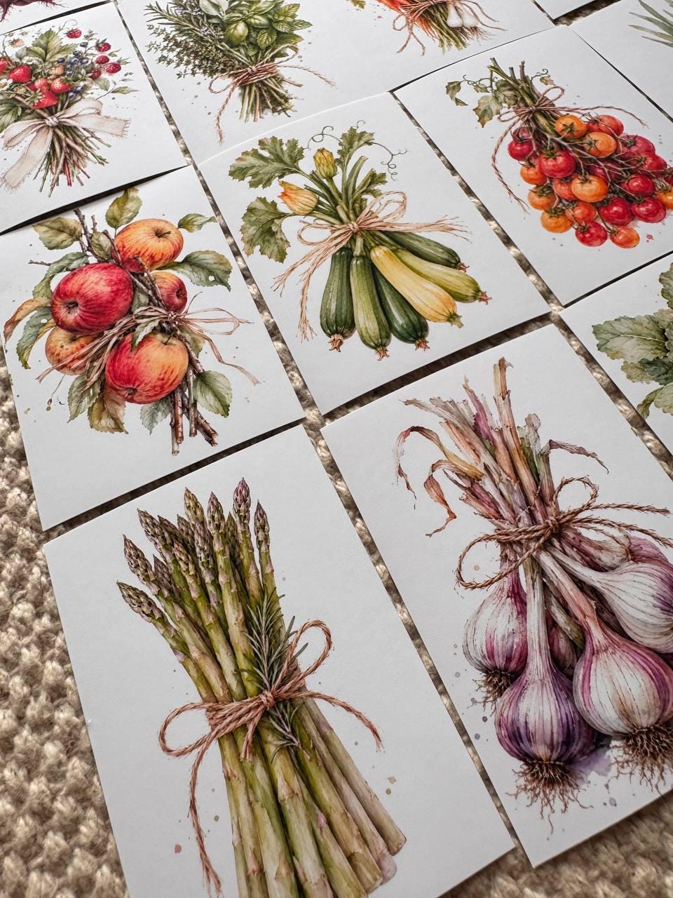 16 Vegetable & Herb Stickers, Botanical Garden Stickers, Watercolour Veggie Stickers, Junk Journal Scrapbook Planner Craft Supplies