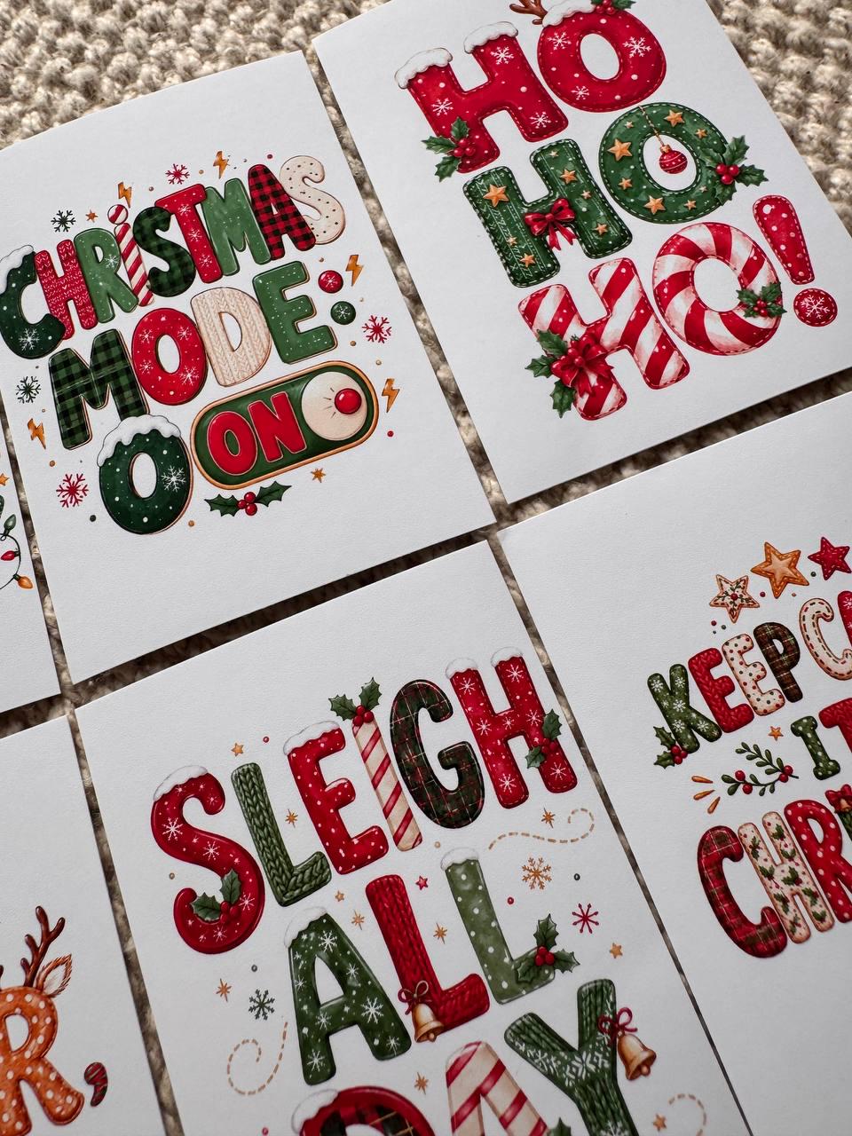 16 Christmas Quote Stickers, Funny Festive Sayings, Merry Christmas Stickers, Xmas Scrapbook Junk Journal Planner Craft Stickers