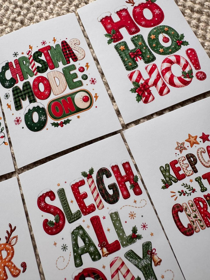 16 Christmas Quote Stickers, Funny Festive Sayings, Merry Christmas Stickers, Xmas Scrapbook Junk Journal Planner Craft Stickers