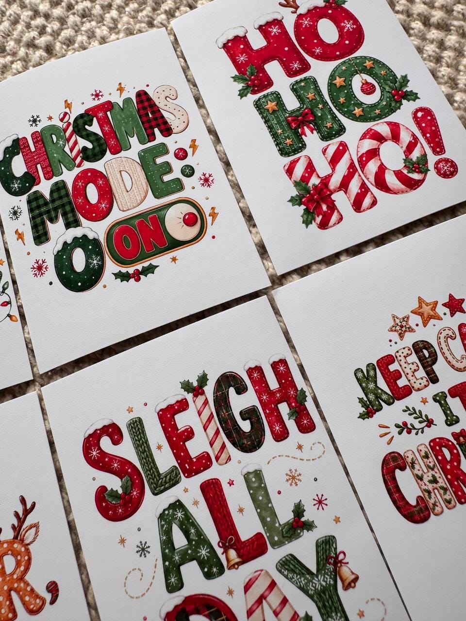 16 Christmas Quote Stickers, Funny Festive Sayings, Merry Christmas Stickers, Xmas Scrapbook Junk Journal Planner Craft Stickers