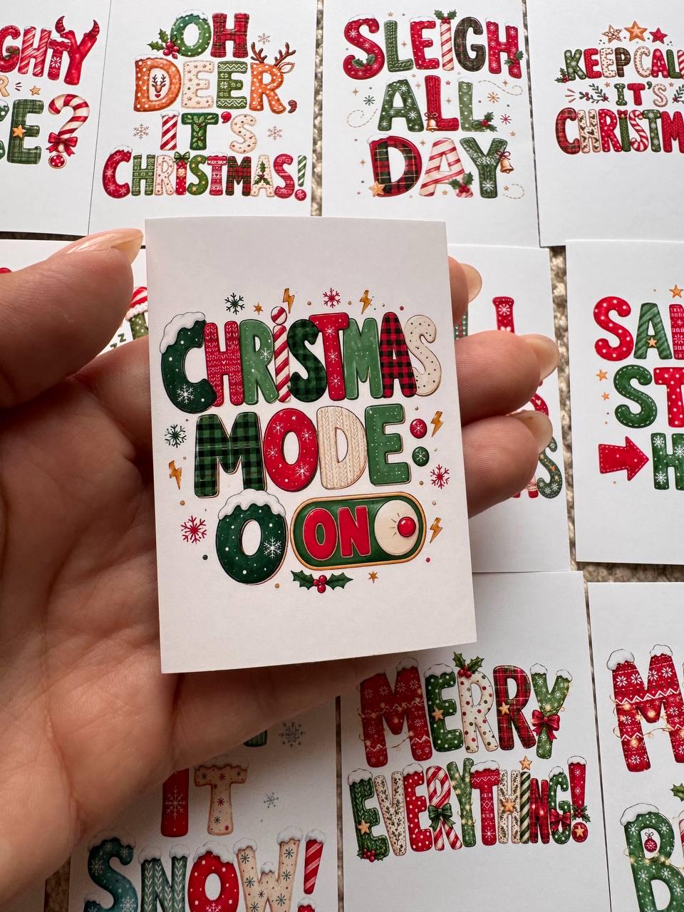 16 Christmas Quote Stickers, Funny Festive Sayings, Merry Christmas Stickers, Xmas Scrapbook Junk Journal Planner Craft Stickers