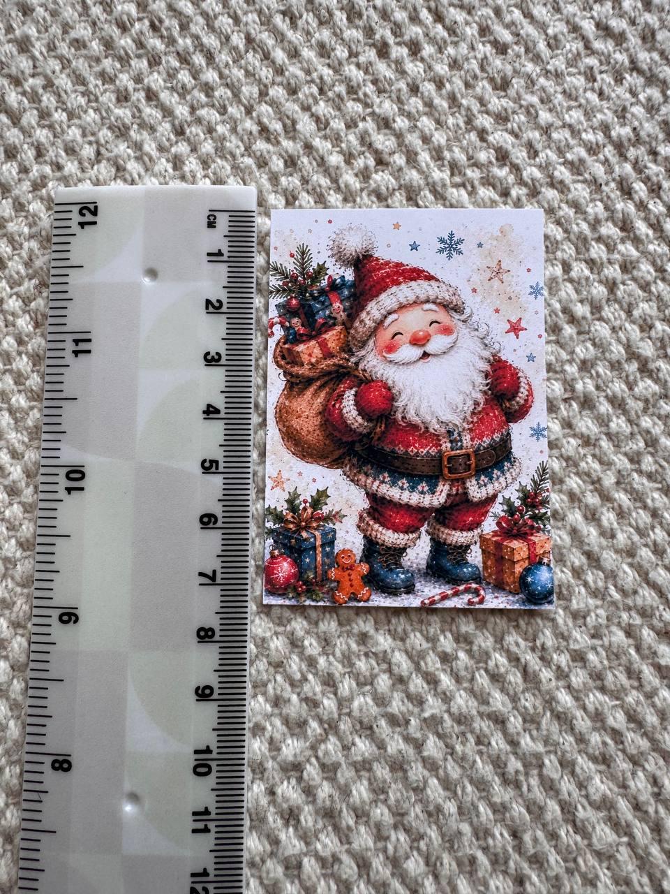 Christmas Watercolor Stickers Set of 16, Cute Santa & Winter Friends, Holiday Scrapbook Stickers, Handmade in the UK
