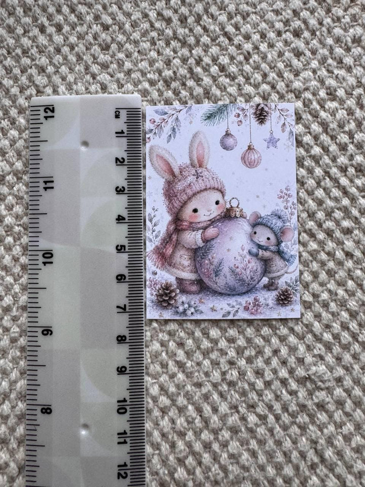 Winter Friends Stickers Set of 16, Cute Christmas Animal Stickers, Cozy Woodland Journal Stickers, Handmade in the UK, Scrapbooking