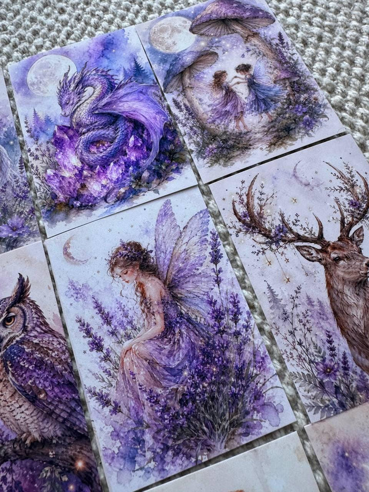 16 Fantasy Watercolor Stickers, Fairy Witch Dragon Forest Animals, Cottagecore Magic Journal Stickers, Scrapbook Ephemera Set UK