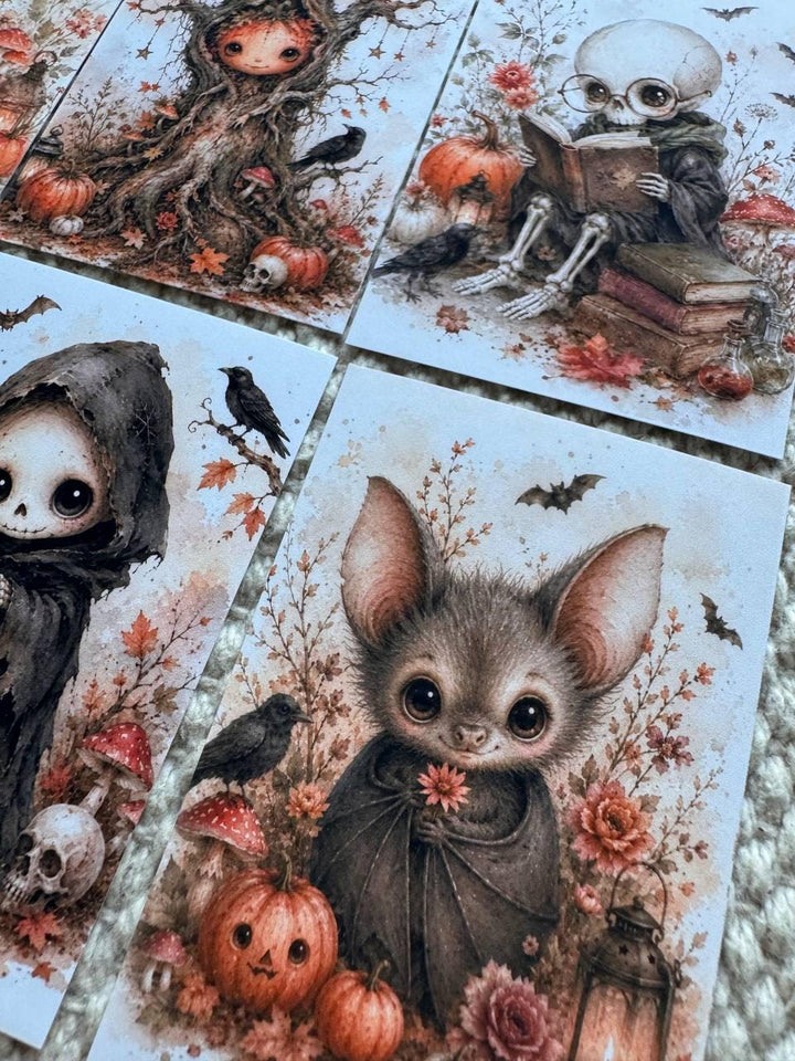 16 Cute Halloween Watercolor Stickers, Kawaii Ghost Pumpkin Witch Gothic Journal Stickers, Spooky Scrapbook Ephemera Set UK