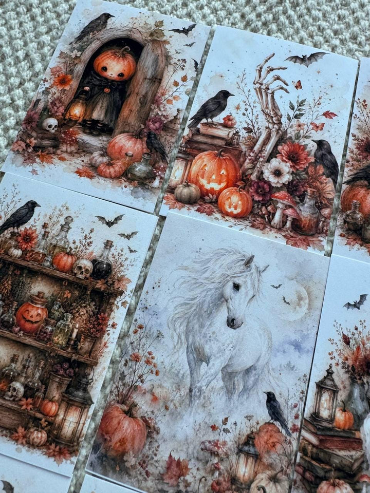 16 Cute Halloween Watercolor Stickers, Kawaii Ghost Pumpkin Witch Gothic Journal Stickers, Spooky Scrapbook Ephemera Set UK