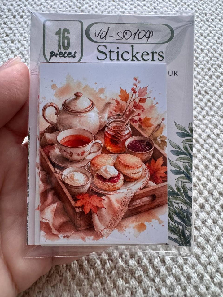 16 Autumn Watercolor Stickers, Cozy Fall Journal Stickers, Cottagecore Scrapbook Stickers, Harvest Planner Stickers UK Set