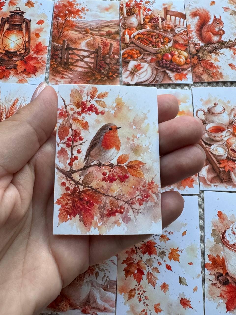 16 Autumn Watercolor Stickers, Cozy Fall Journal Stickers, Cottagecore Scrapbook Stickers, Harvest Planner Stickers UK Set