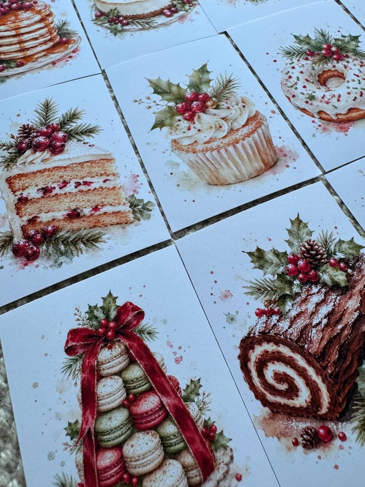 16 Christmas Dessert Stickers, Watercolor Holiday Baking Stickers, Gingerbread Scrapbook Stickers, Cozy Journal Stickers UK
