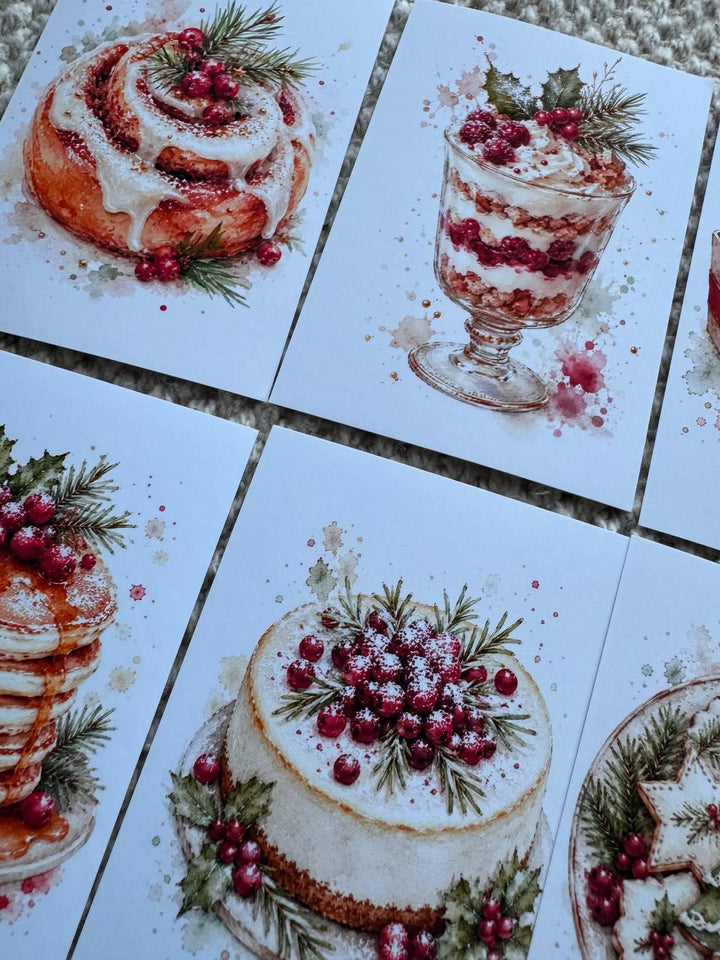 16 Christmas Dessert Stickers, Watercolor Holiday Baking Stickers, Gingerbread Scrapbook Stickers, Cozy Journal Stickers UK