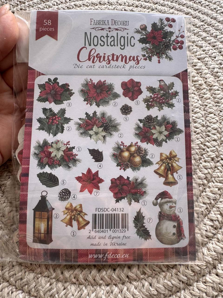 58 Christmas Ephemera, Nostalgic Christmas Die Cut Cardstock Pieces, Junk Journal Supplies, NOT Stickers