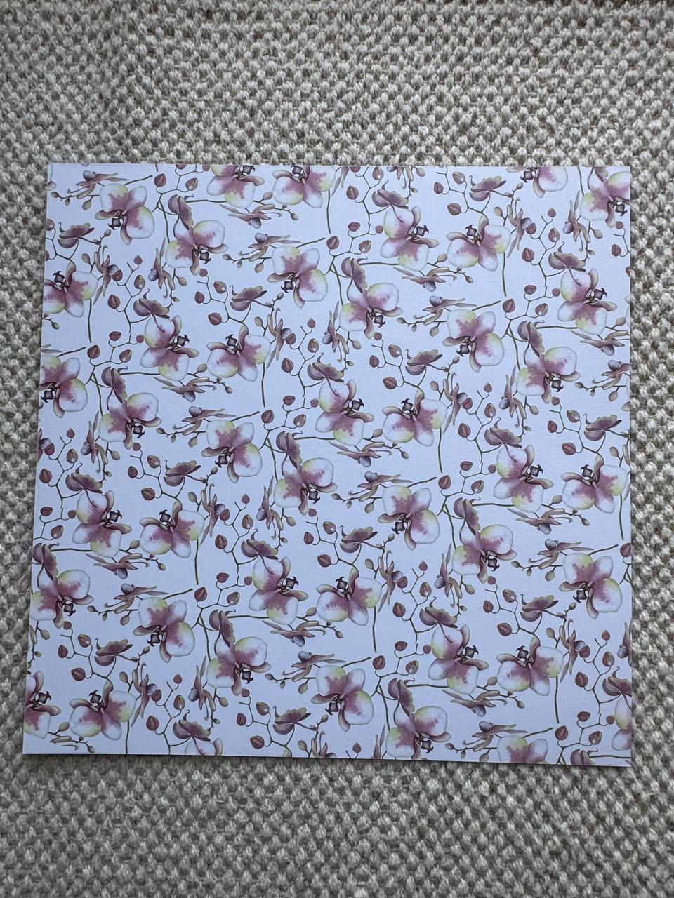 Tender Orchid Scrapbook Paper Pad 8x8, Double-Sided Floral Paper, Botanical Paper for Junk Journal Crafts
