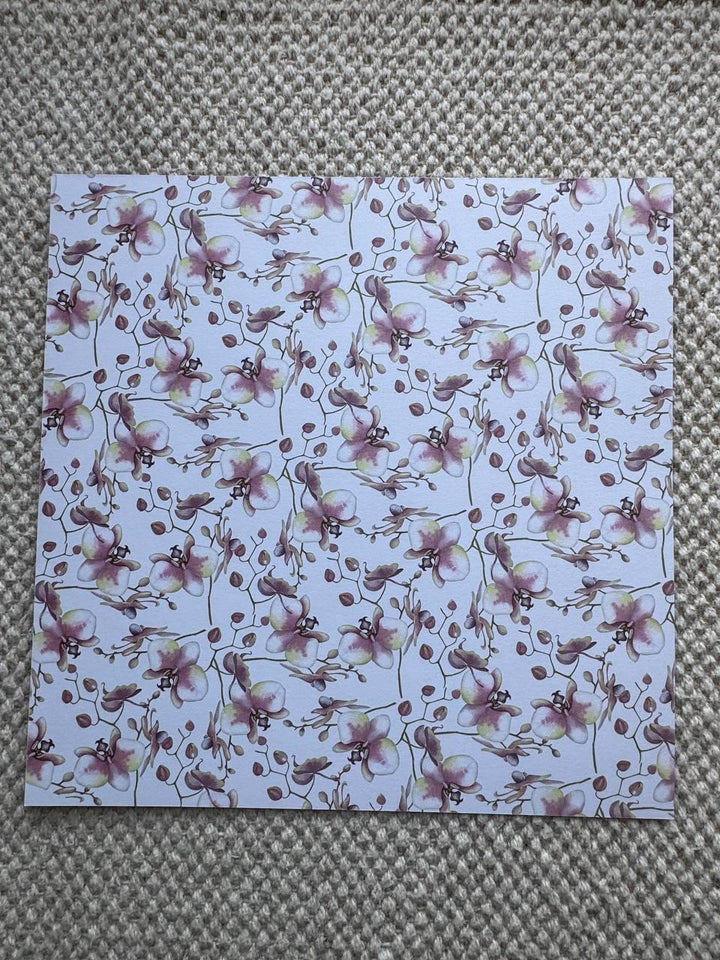 Tender Orchid Scrapbook Paper Pad 8x8, Double-Sided Floral Paper, Botanical Paper for Junk Journal Crafts