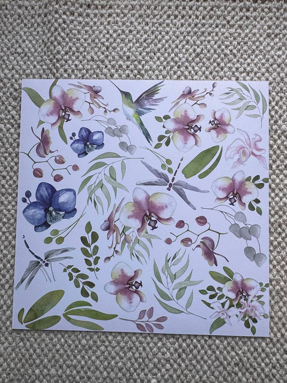 Tender Orchid Scrapbook Paper Pad 8x8, Double-Sided Floral Paper, Botanical Paper for Junk Journal Crafts