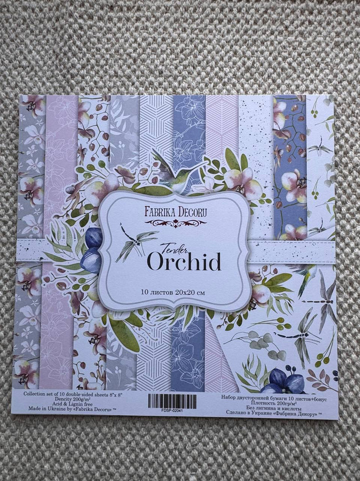 Tender Orchid Scrapbook Paper Pad 8x8, Double-Sided Floral Paper, Botanical Paper for Junk Journal Crafts