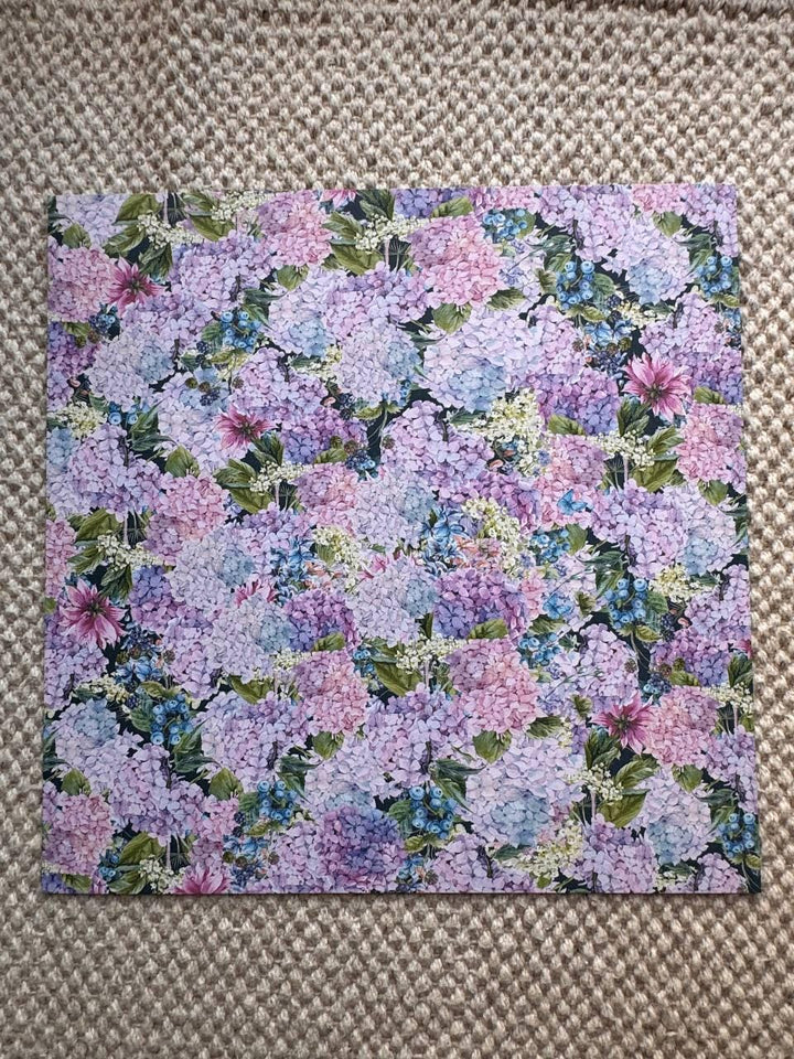 Night Garden Scrapbook Paper 8x8, Double Sided Floral Botanical Paper, Junk Journal Card Making Craft Supplies
