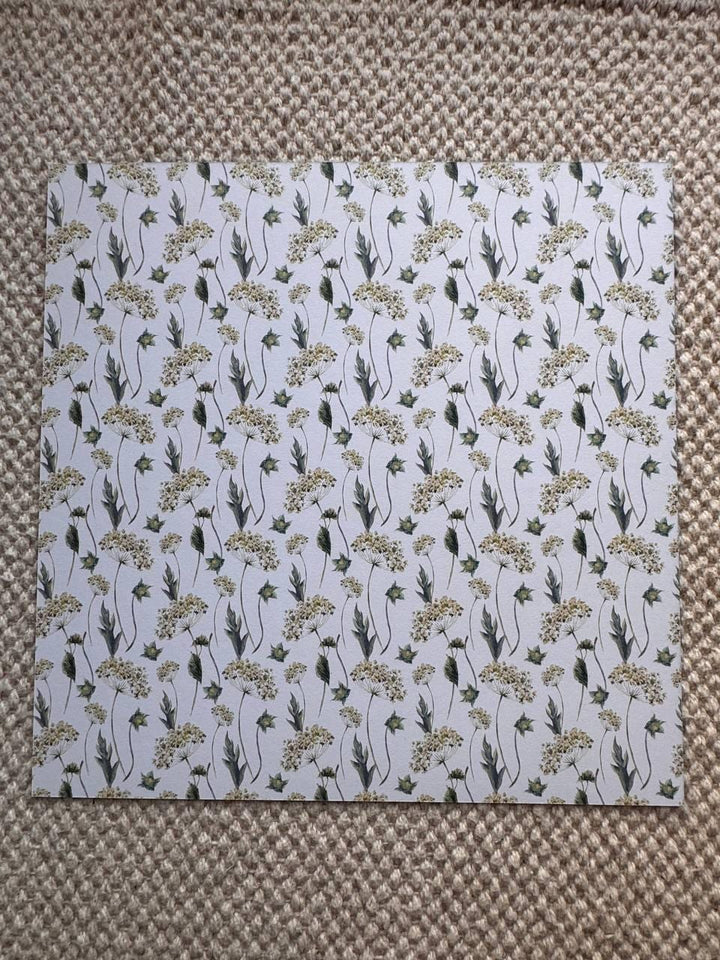 Night Garden Scrapbook Paper 8x8, Double Sided Floral Botanical Paper, Junk Journal Card Making Craft Supplies