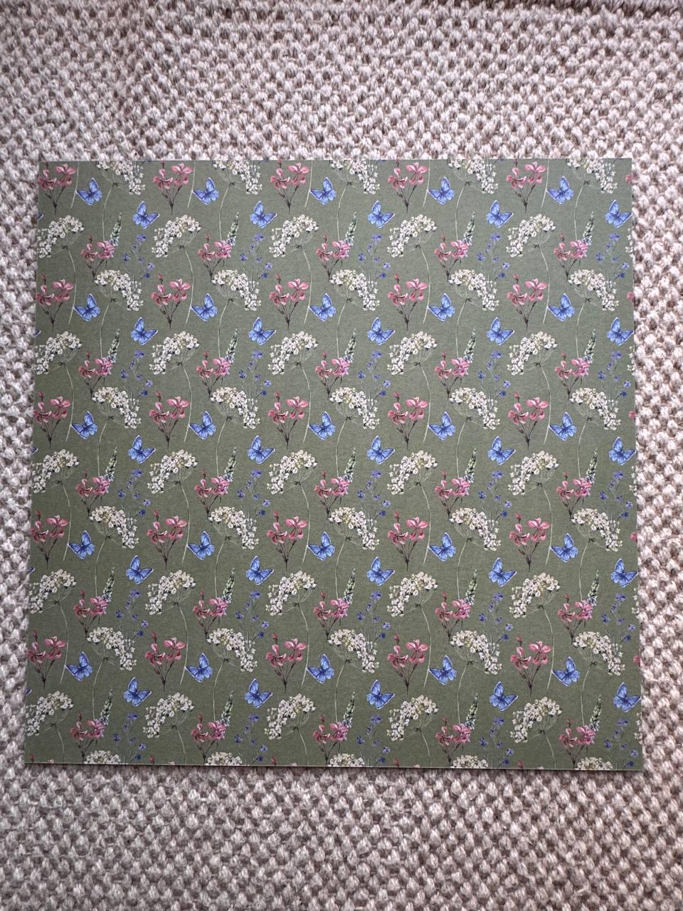 Night Garden Scrapbook Paper 8x8, Double Sided Floral Botanical Paper, Junk Journal Card Making Craft Supplies