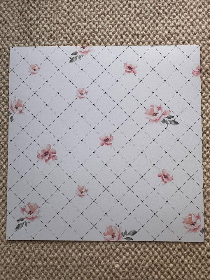 Say Yes Scrapbook Paper 8x8, Double Sided Pink Floral Paper, Wedding Junk Journal Card Making Craft Supplies