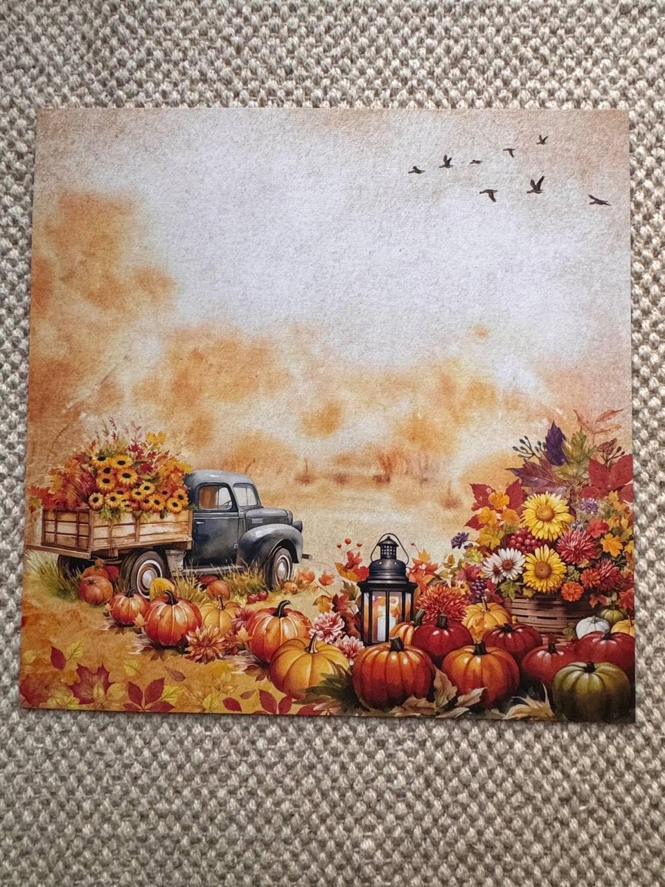Bright Autumn Scrapbook Paper 8x8, Double Sided Autumn Paper, Fall Botanical Junk Journal Card Making Supplies