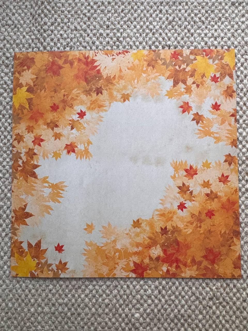 Bright Autumn Scrapbook Paper 8x8, Double Sided Autumn Paper, Fall Botanical Junk Journal Card Making Supplies