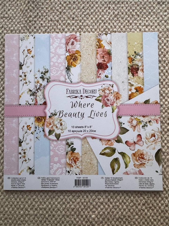 Nostalgia Scrapbook Paper 12x12, Double Sided Vintage Floral Paper, Shabby Chic Junk Journal Craft Supplies