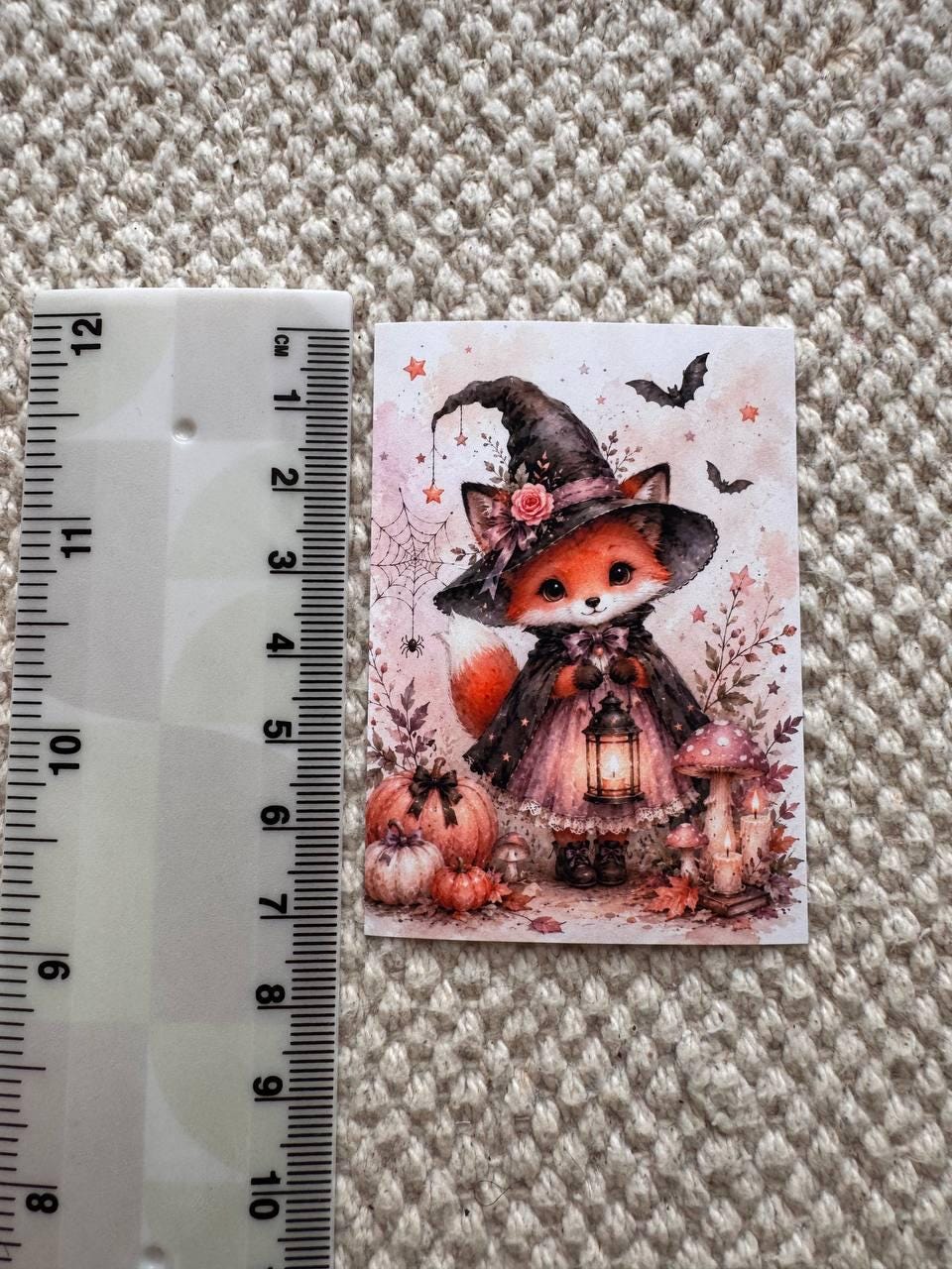 16 Cute Halloween Stickers, Whimsical Witch Animals, Pumpkin & Ghost Stickers, Autumn Scrapbook, Junk Journal, Halloween Crafts