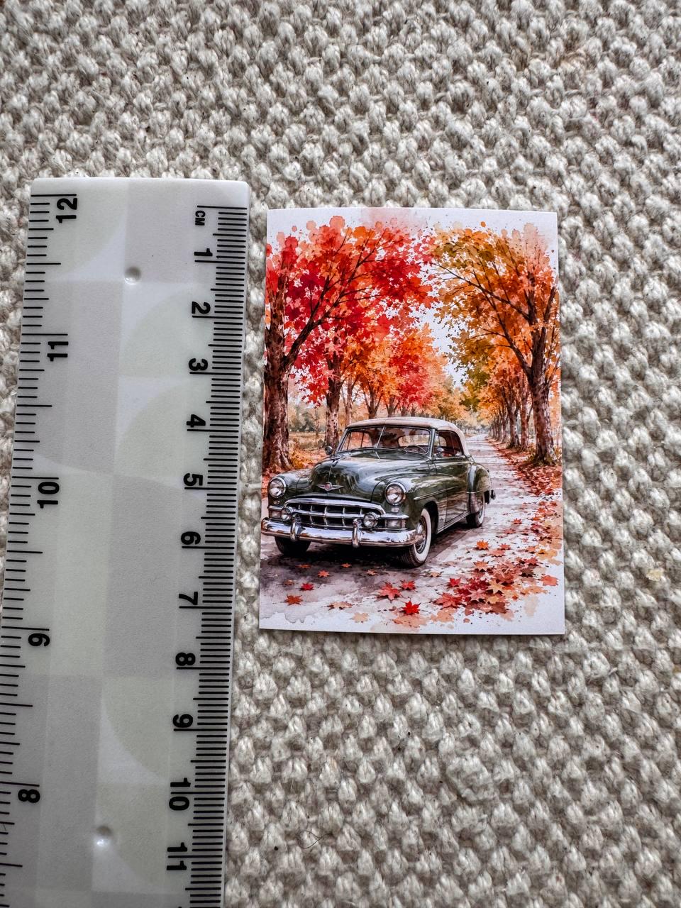 16 Vintage Car Stickers, Classic Cars Travel Scenery, Retro Automobile Stickers, Junk Journal Scrapbook, Mediterranean Travel Decor
