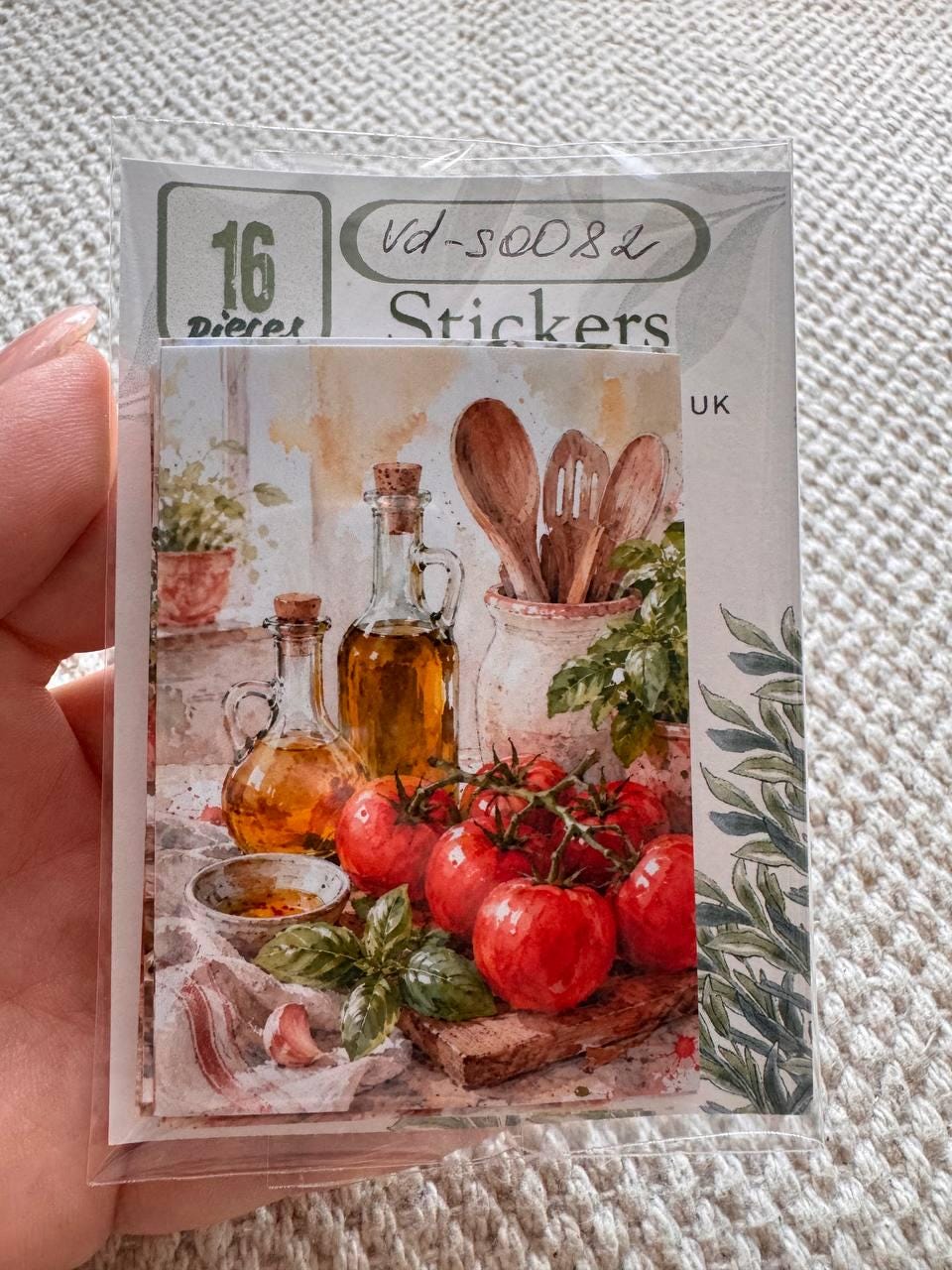 16 Mediterranean Food Stickers, Italian Kitchen & Cooking Stickers, Vegetables, Rustic Food, Junk Journal Scrapbook Planner Supplies