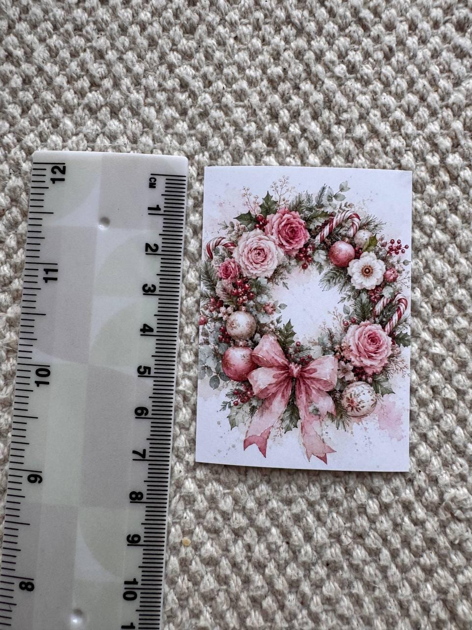 16 Pink Christmas Stickers, Vintage Watercolour Christmas, Floral Winter Stickers, Junk Journal Scrapbook Planner Craft Supplies