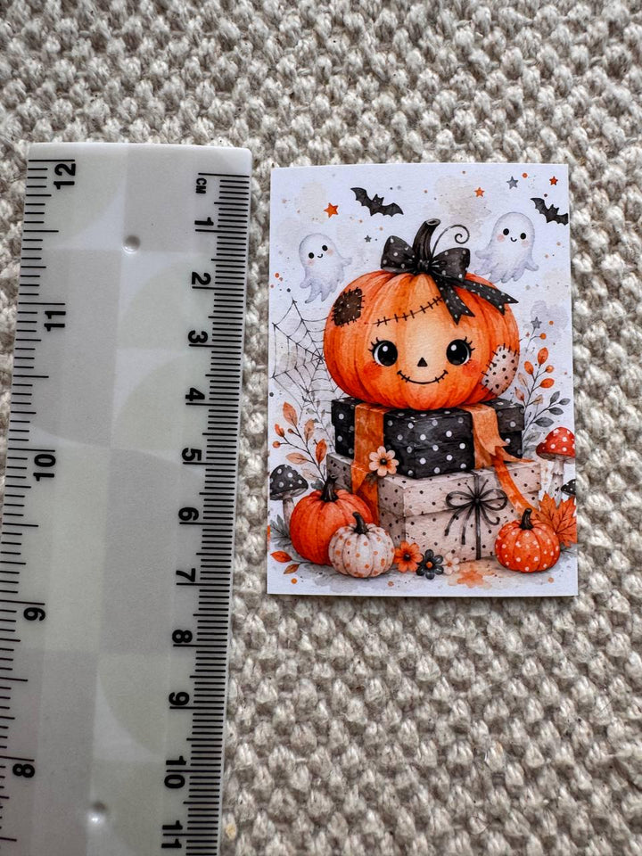 16 Cute Halloween Stickers, Pumpkin Ghost Witch Black Cat Stickers, Spooky Autumn Scrapbook Junk Journal Planner Craft Supplies