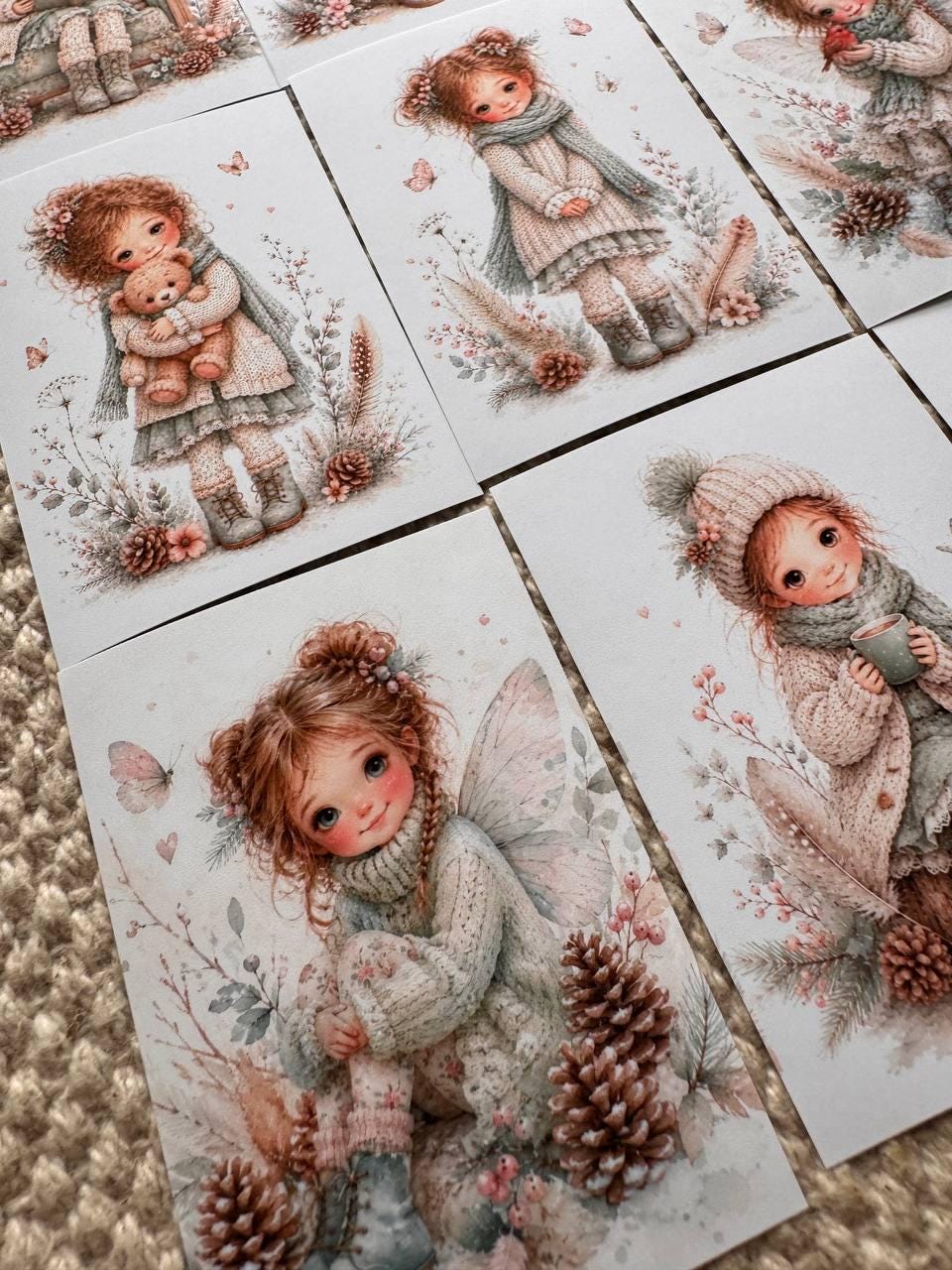 16 Cute Fairy Girl Stickers, Woodland Bunny Stickers, Whimsical Watercolour Stickers, Junk Journal Scrapbook Planner Craft Supplies