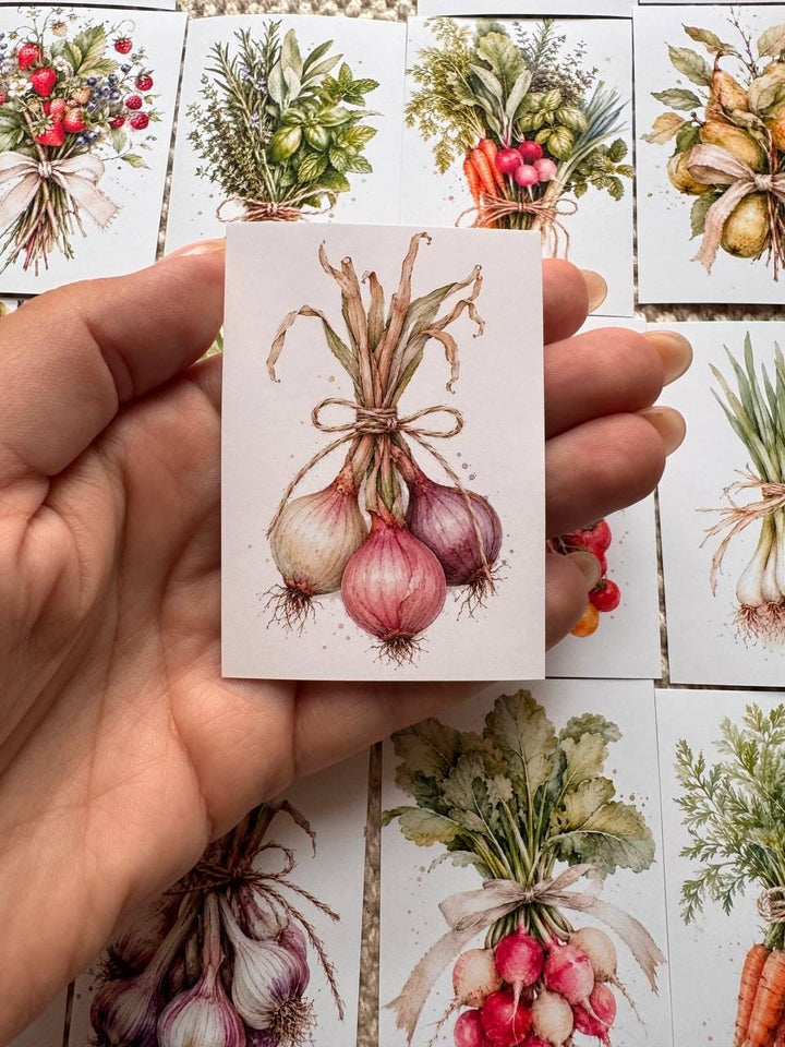 16 Vegetable & Herb Stickers, Botanical Garden Stickers, Watercolour Veggie Stickers, Junk Journal Scrapbook Planner Craft Supplies