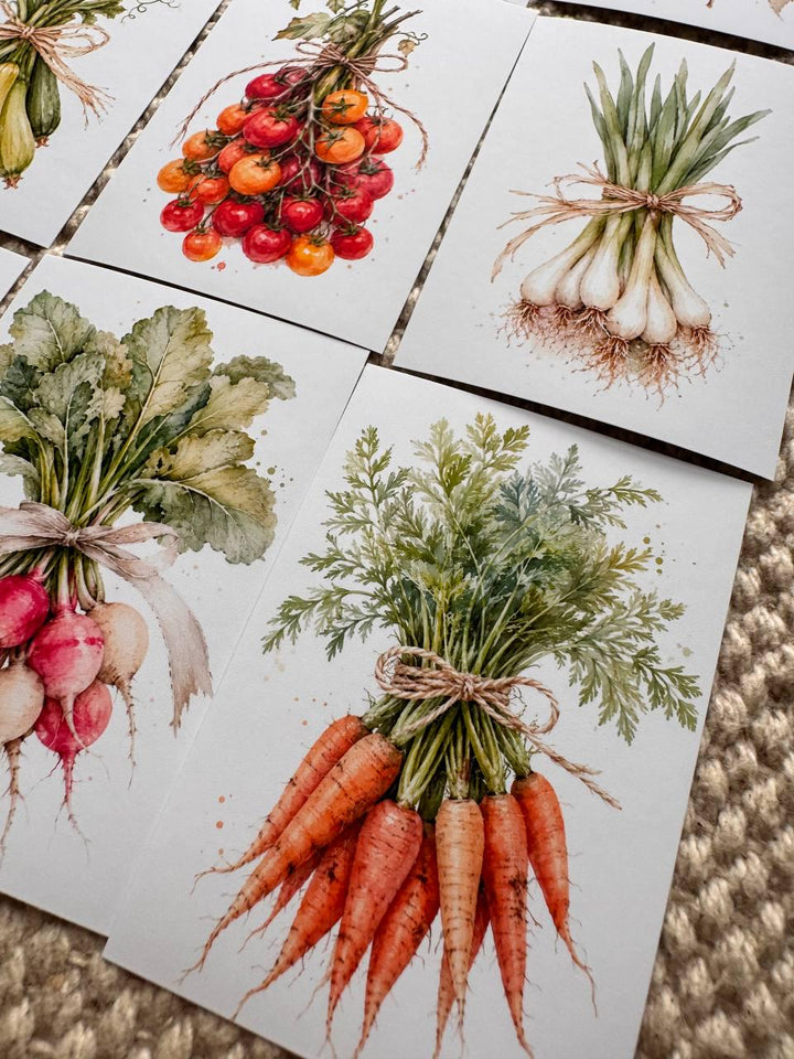 16 Vegetable & Herb Stickers, Botanical Garden Stickers, Watercolour Veggie Stickers, Junk Journal Scrapbook Planner Craft Supplies